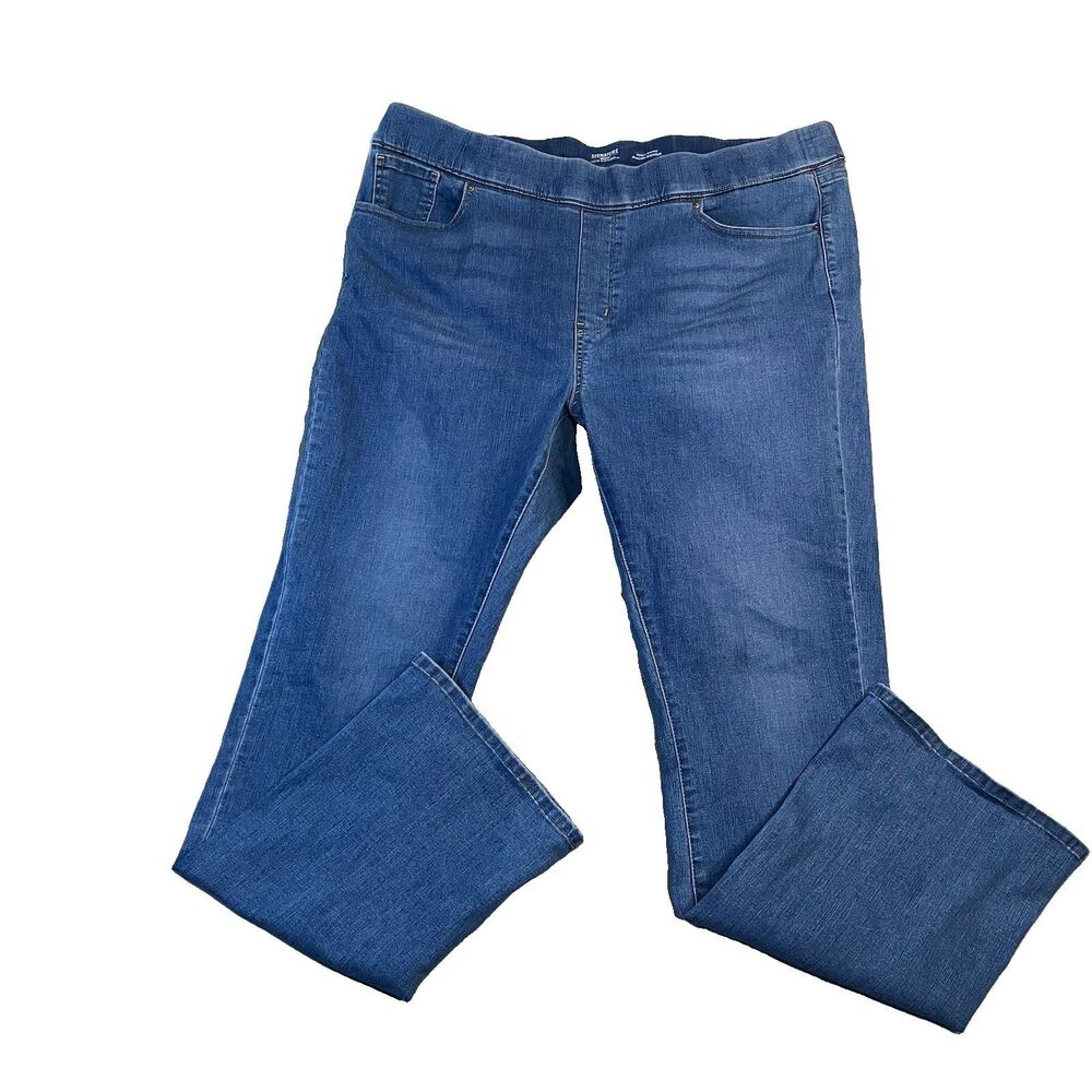 LEVI STRAUSS Signature Pull-On Bootcut Jeans Women 22 Blue Denim Stretch Shaping